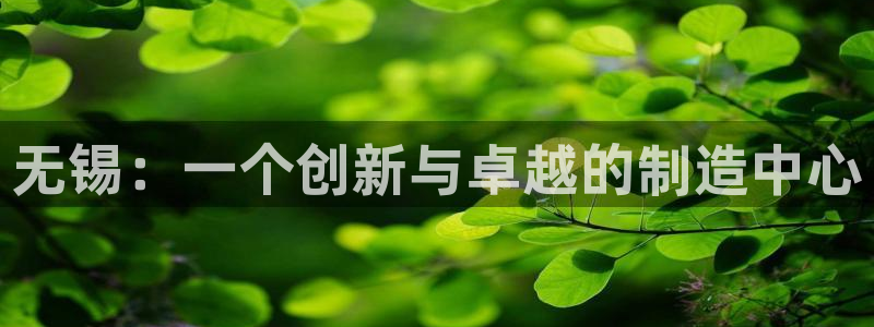天辰娱乐文化:无锡:一个创新与卓越的制造中心